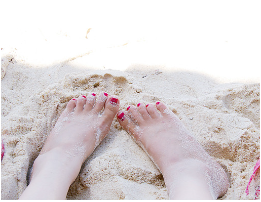 砂浜と足